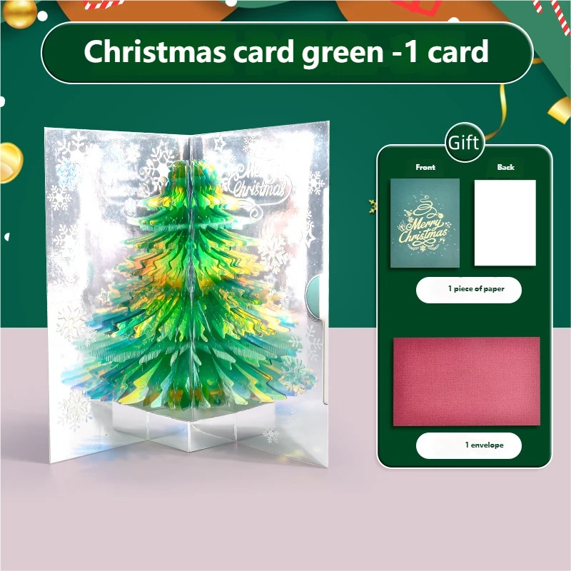 🎄 3D Christmas Tree Greeting Card (with Envelope✉️) – Perfect Winter Holiday Gift!