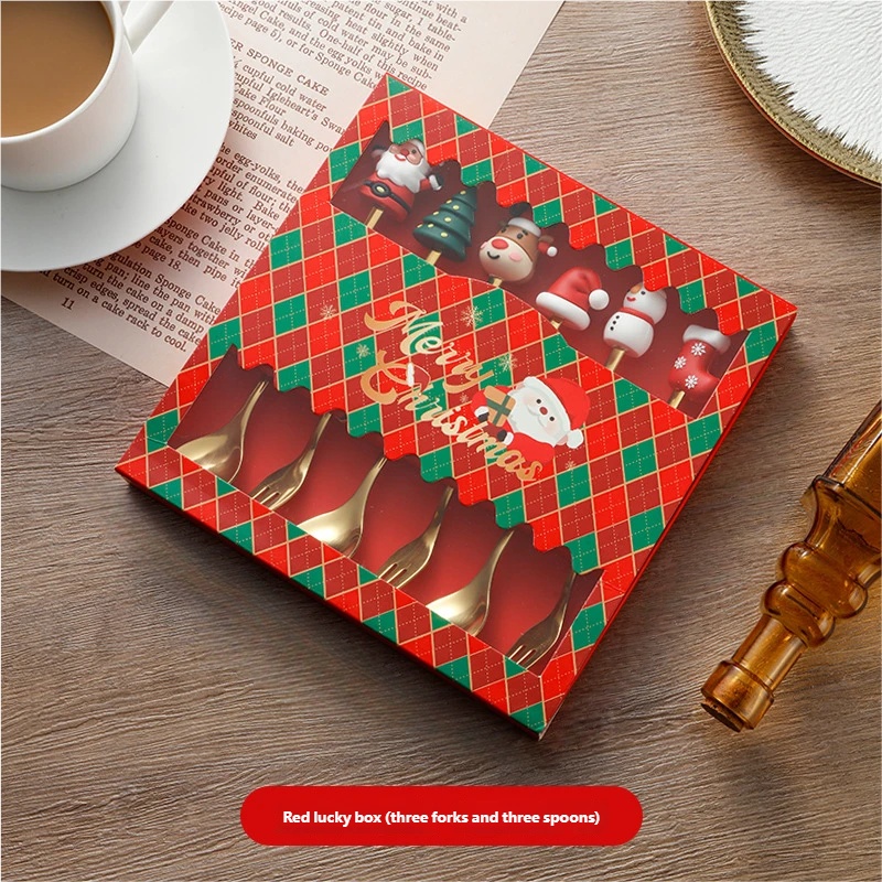 🎄 6-Piece Christmas Decorative Utensil Set – Spoon, Fork, Teaspoon, Coffee Spoon, Dinner Fork & Dessert Spoon!