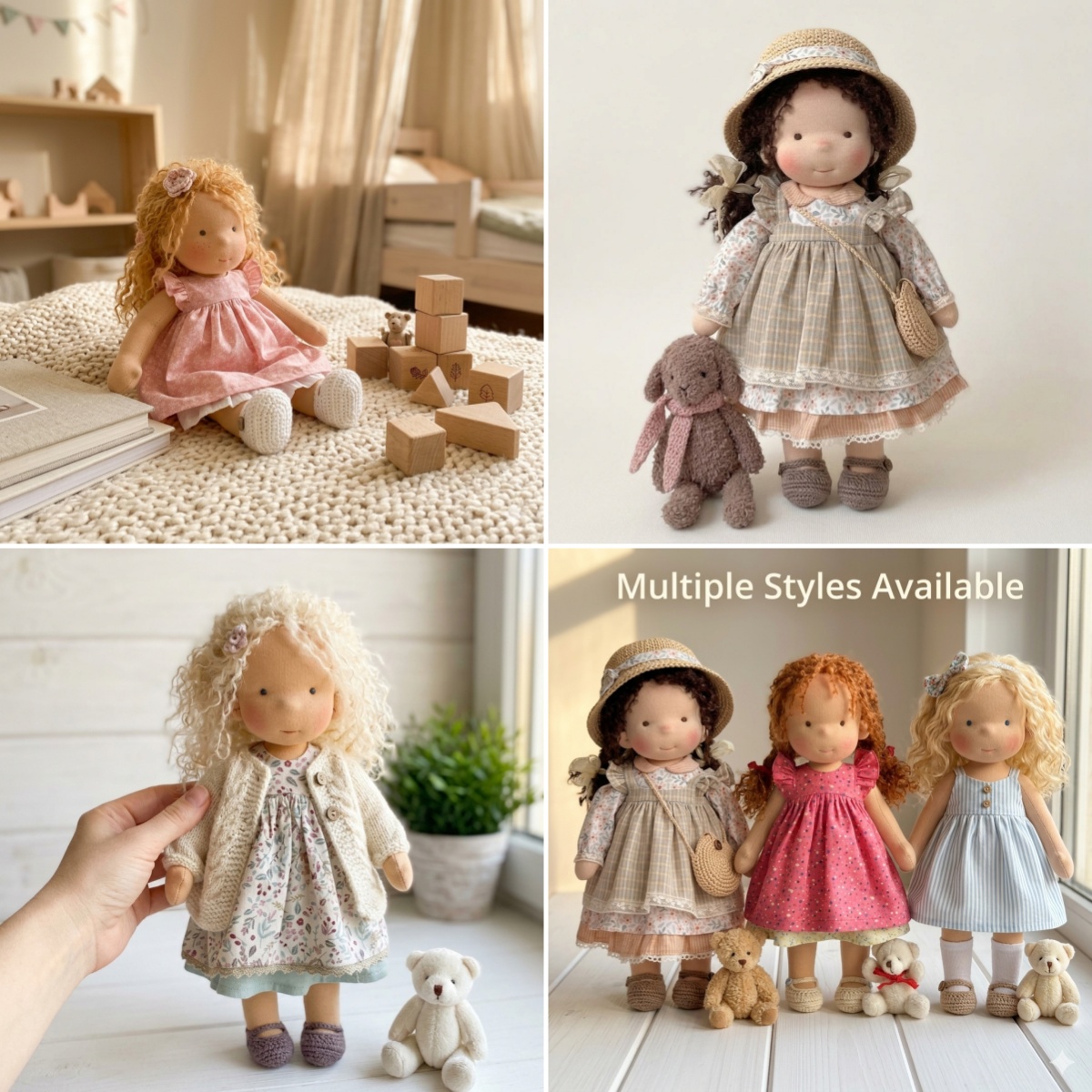 Handmade Waldorf Doll - Soft Natural Fiber Companion Doll