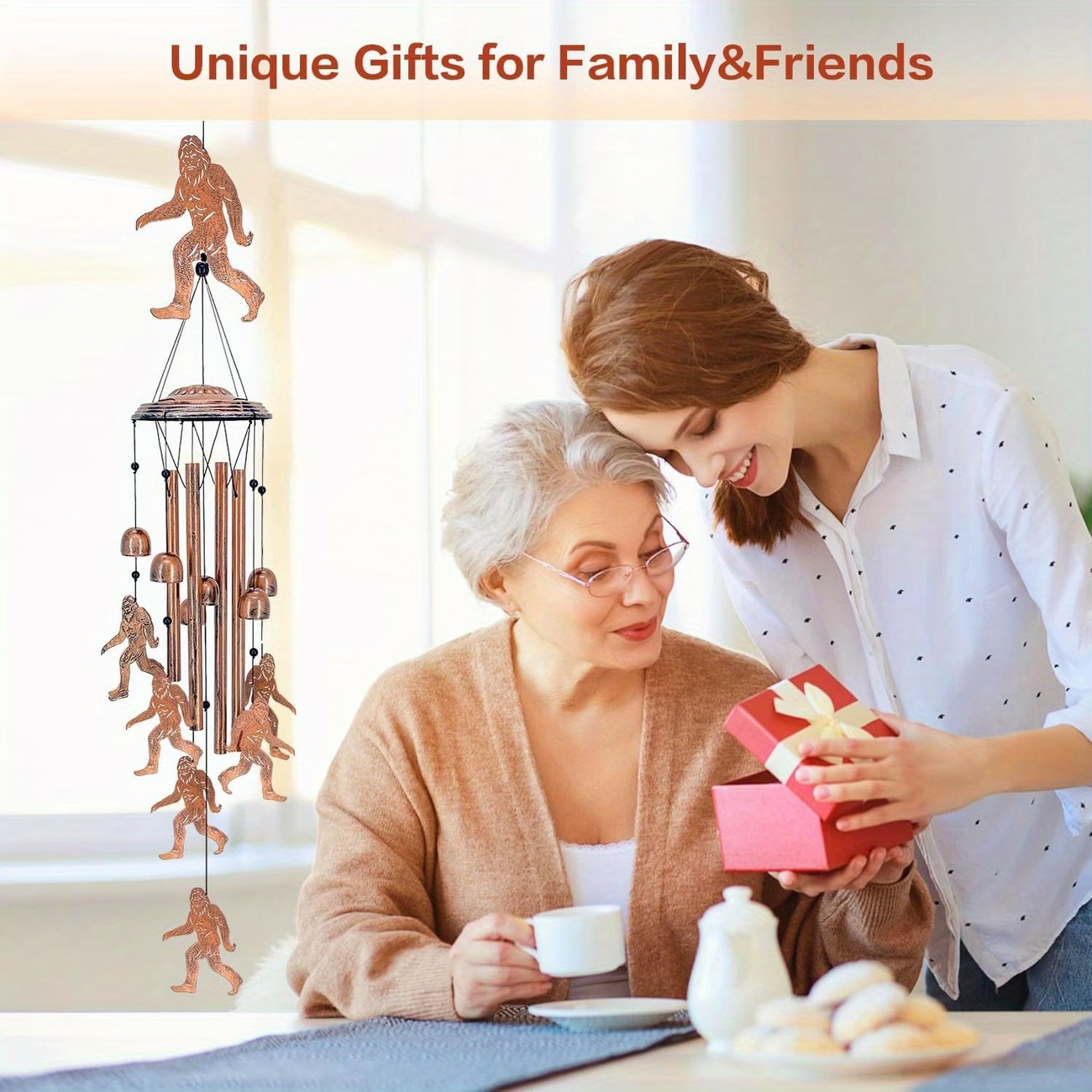 Outdoor Copper Handmade Metal Bigfoot Wind Chimes