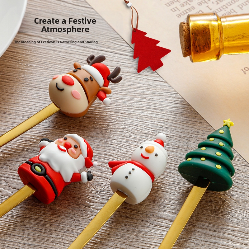 🎄 6-Piece Christmas Decorative Utensil Set – Spoon, Fork, Teaspoon, Coffee Spoon, Dinner Fork & Dessert Spoon!