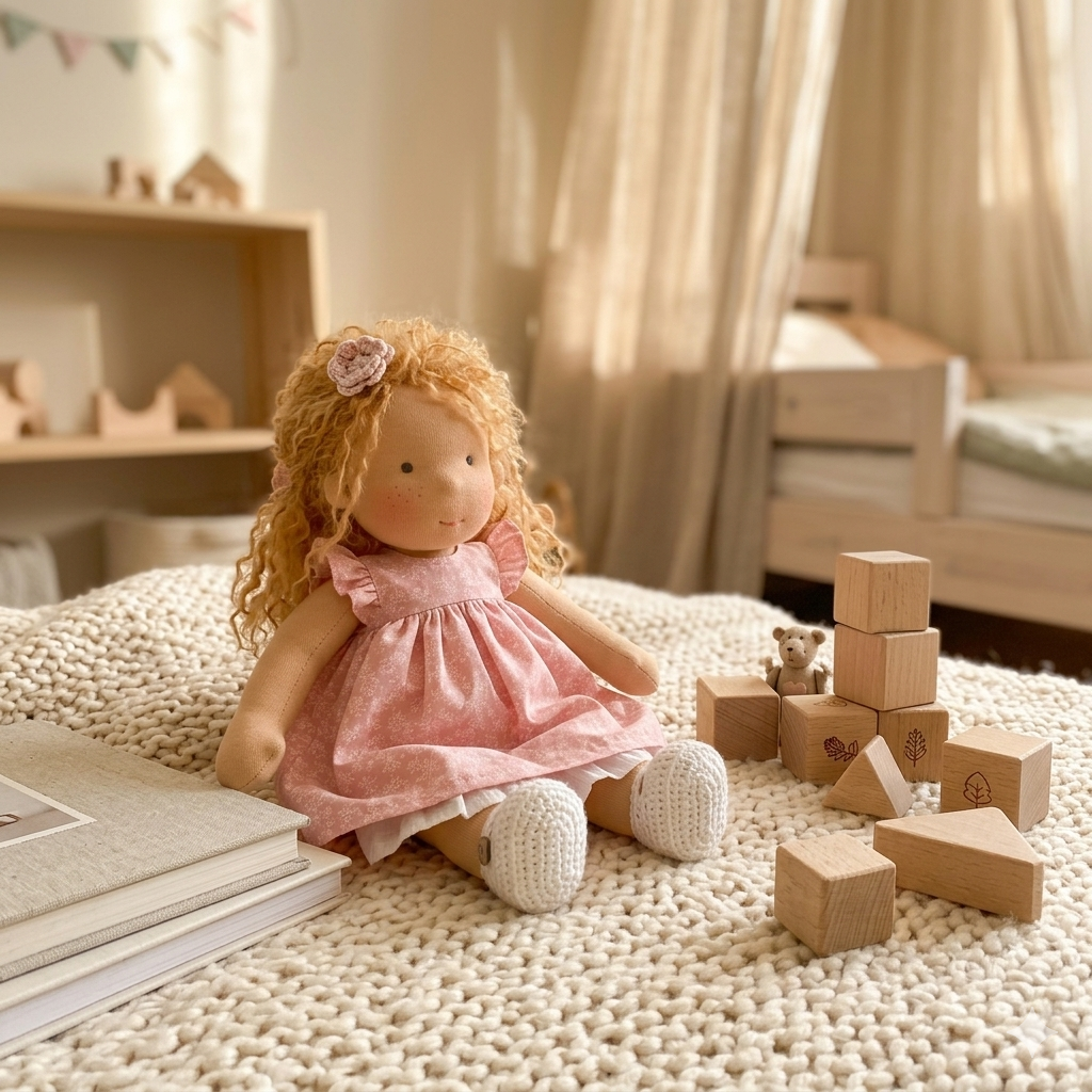 Handmade Waldorf Doll - Soft Natural Fiber Companion Doll