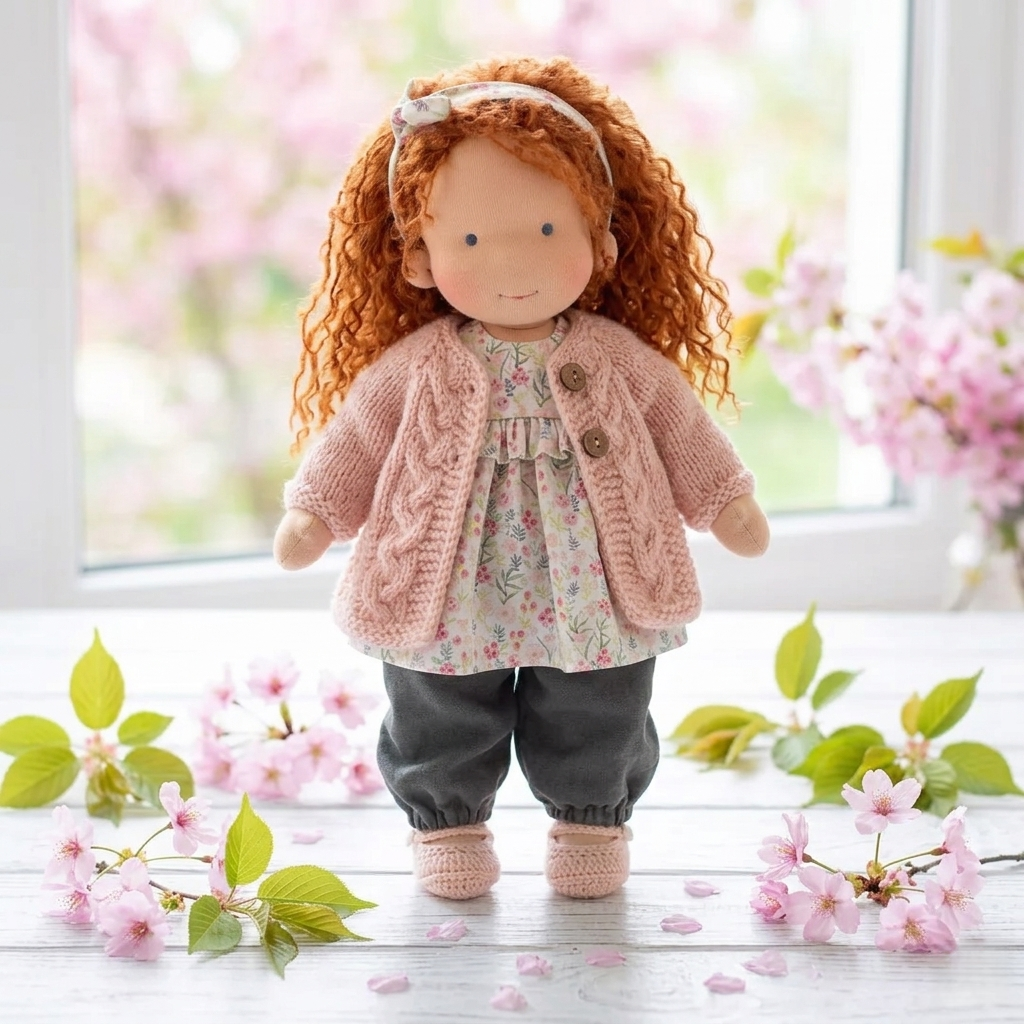 Handmade Waldorf Doll - Soft Natural Fiber Companion Doll