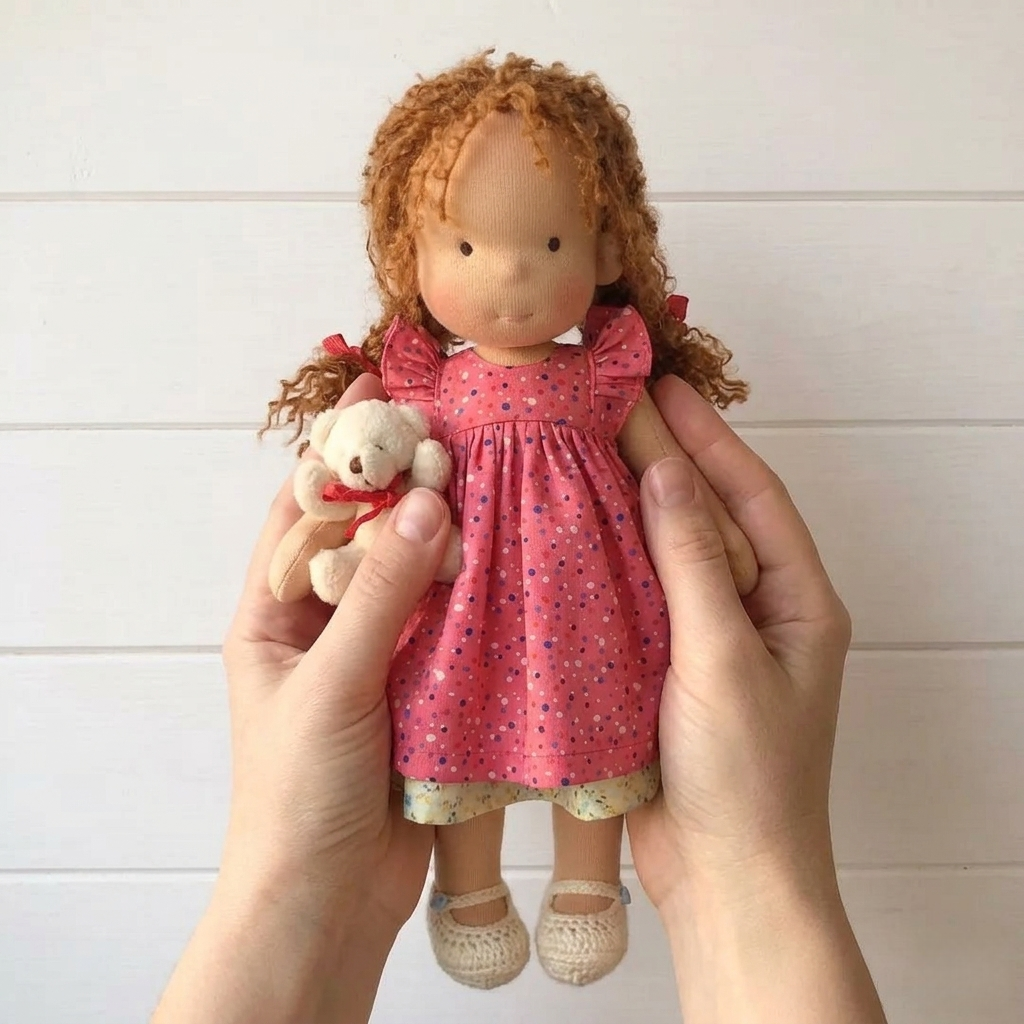 Handmade Waldorf Doll - Soft Natural Fiber Companion Doll