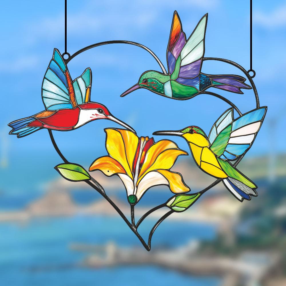 Colorful hummingbird handmade metal pendant crafts