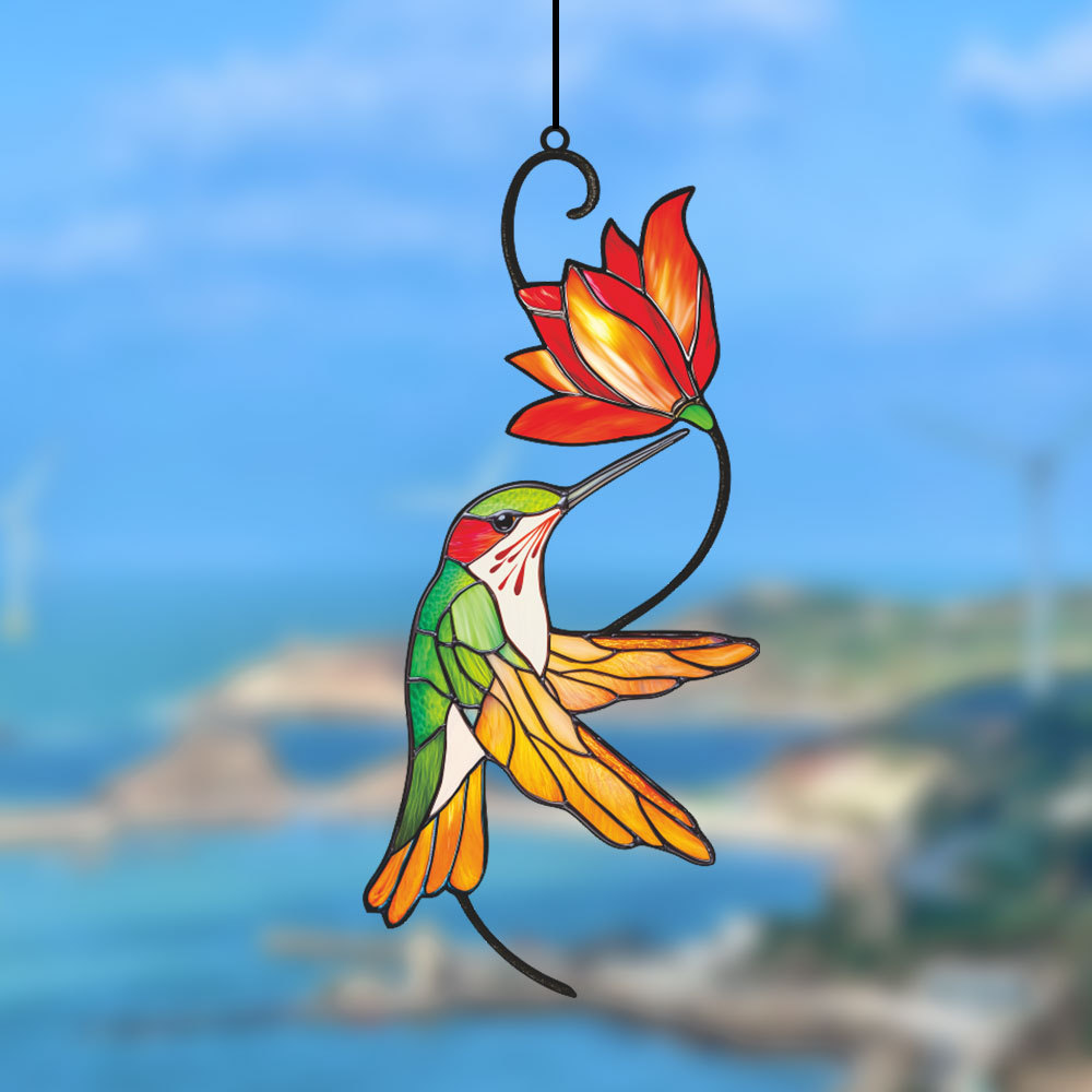 Colorful hummingbird handmade metal pendant crafts