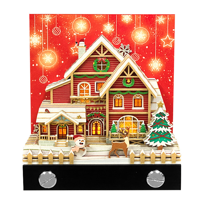 2026 LED Light Christmas Tree Desk Calendar 3D Tear Away Paper Carving Art Memo Pad