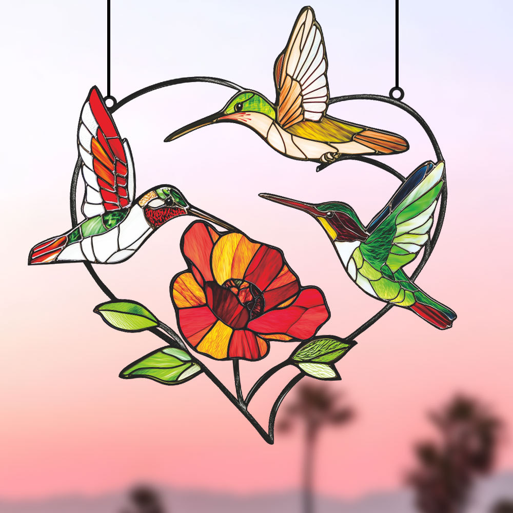 Colorful hummingbird handmade metal pendant crafts