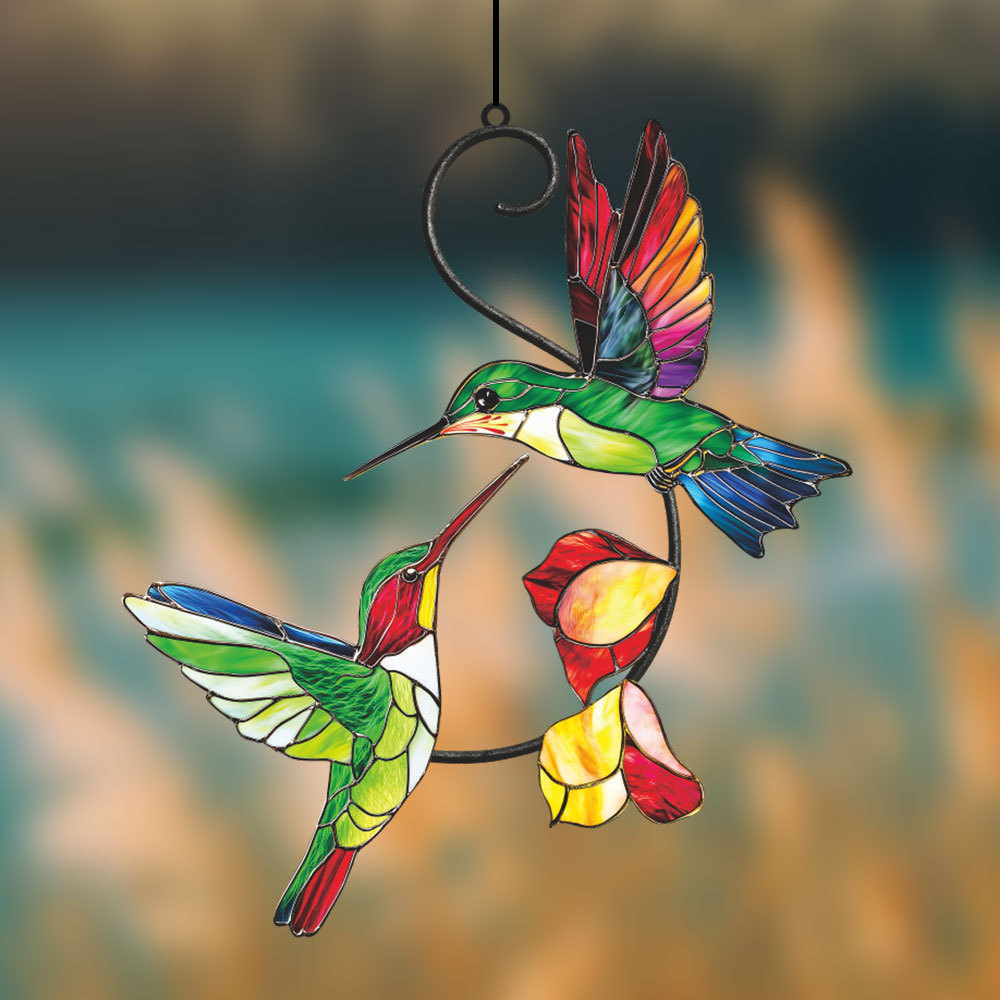 Colorful hummingbird handmade metal pendant crafts