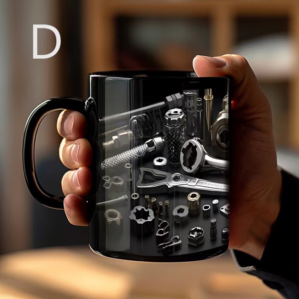 🛠️Tool Print Ceramic Mug: Thoughtful Gift for Dads, Husbands & Car Enthusiasts☕