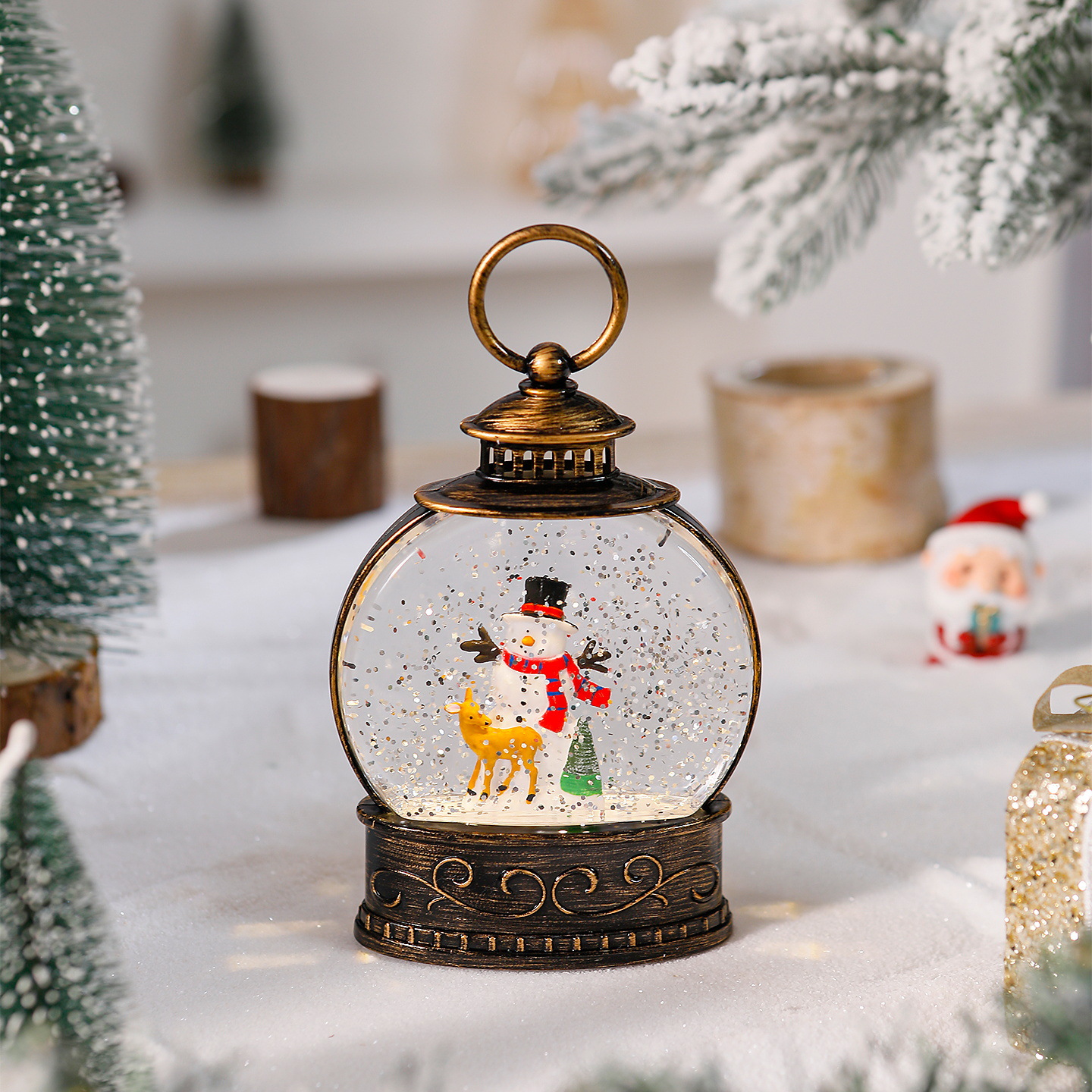 Christmas Snow Globe Lantern