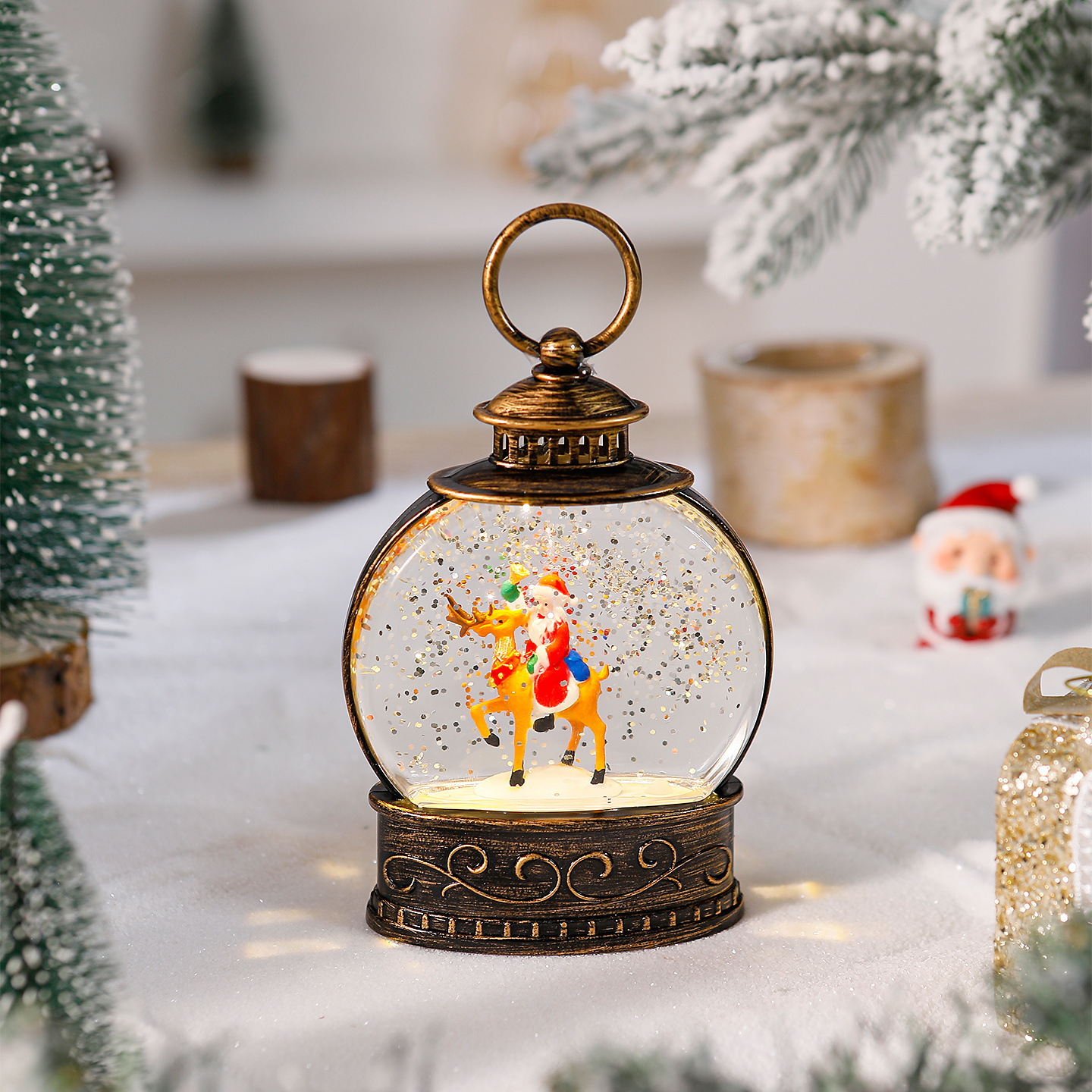 Christmas Snow Globe Lantern