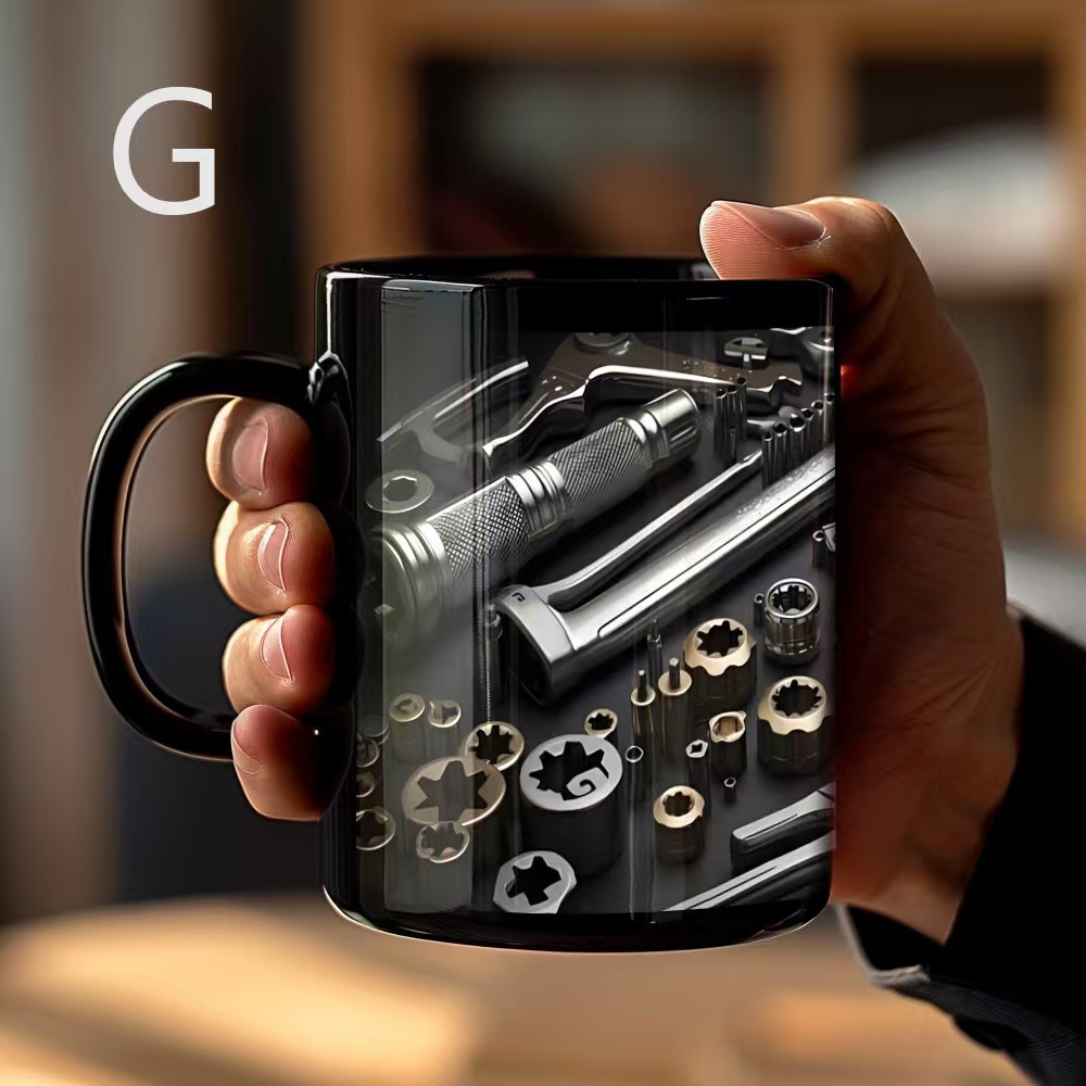 🛠️Tool Print Ceramic Mug: Thoughtful Gift for Dads, Husbands & Car Enthusiasts☕