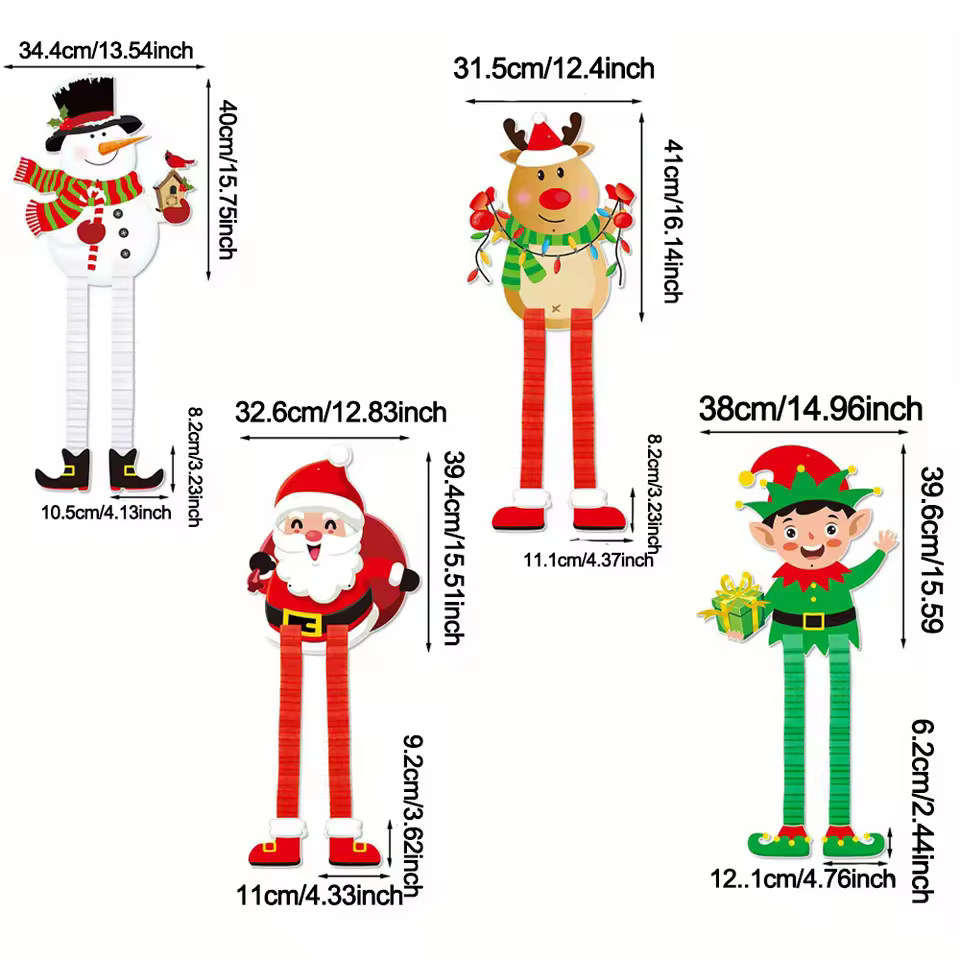 Christmas Ornaments retractable pendant party honeycomb Santa Claus reindeer snowman Christmas Trees Hanging Decorative Pendants
