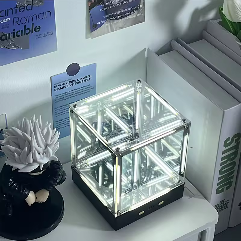 4-Dimensional Infinite Space Hypercube Creative Desktop Night Light