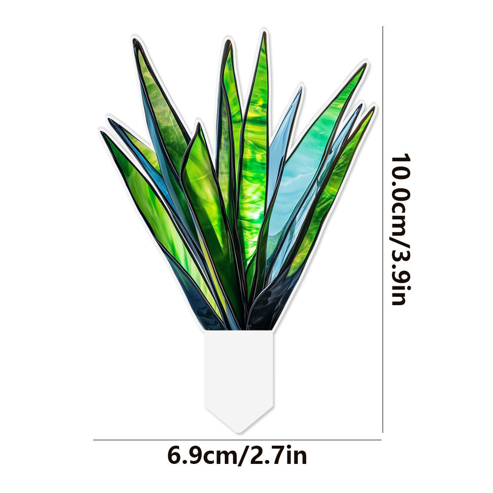  Plant Stained Glass Mushroom Cactus Glass Decor Flower Suncatcher Desk Windowsill Shelf Decor Plant Lover Gifts for Mom Teacher