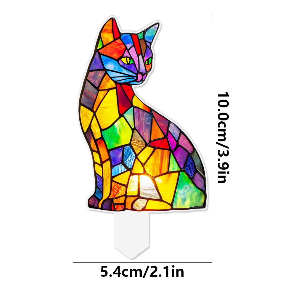  Plant Stained Glass Mushroom Cactus Glass Decor Flower Suncatcher Desk Windowsill Shelf Decor Plant Lover Gifts for Mom Teacher