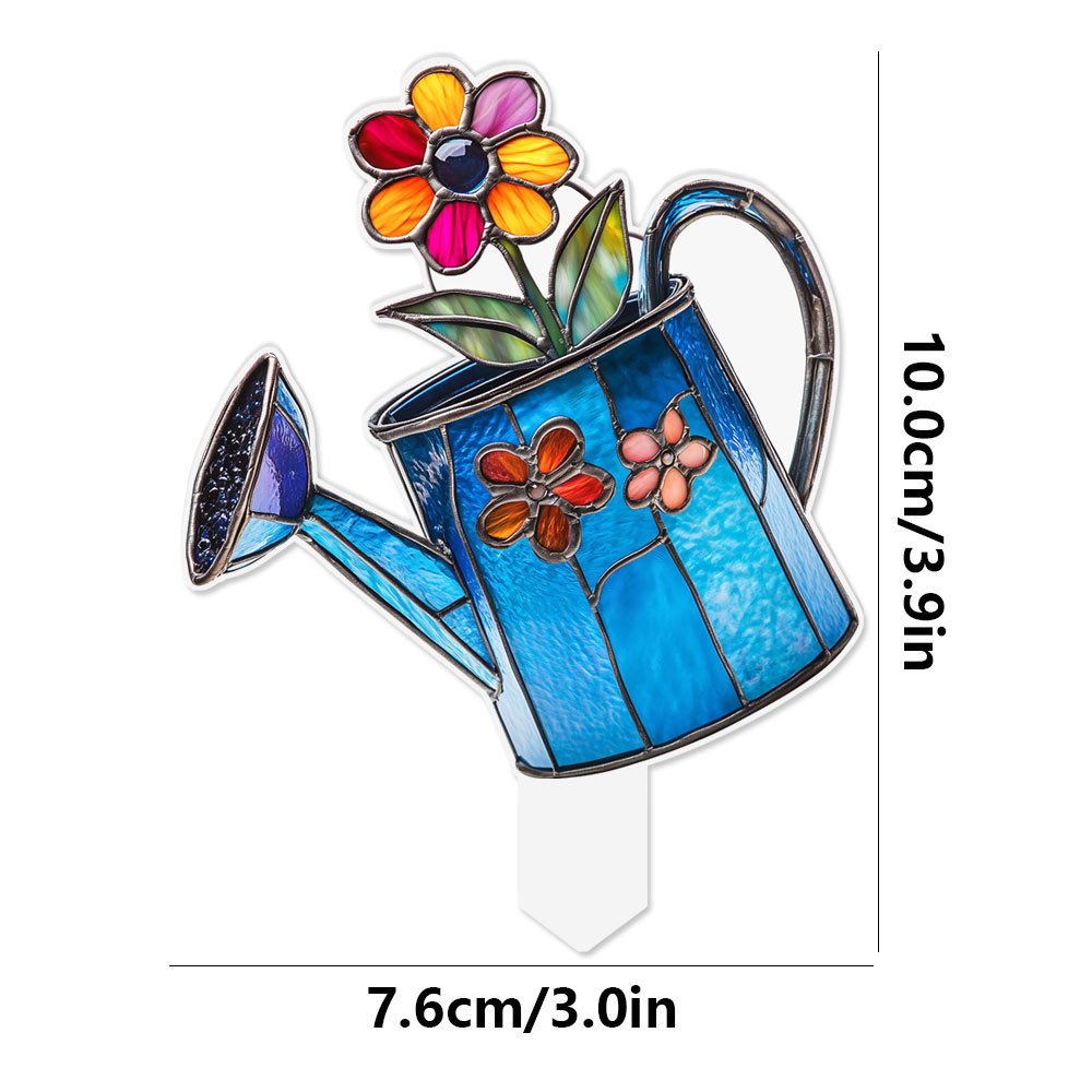  Plant Stained Glass Mushroom Cactus Glass Decor Flower Suncatcher Desk Windowsill Shelf Decor Plant Lover Gifts for Mom Teacher