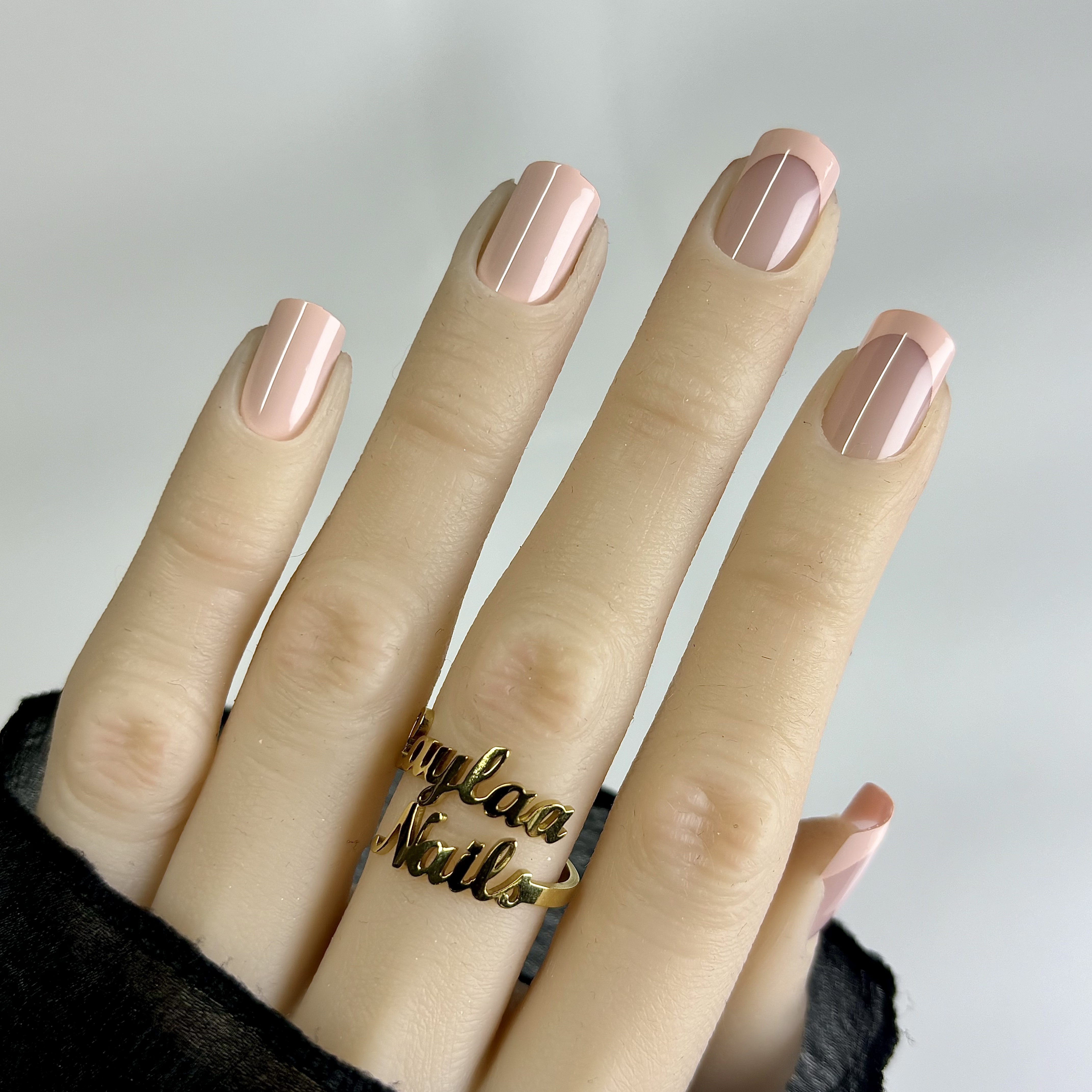 Pink French Tip Short Nails