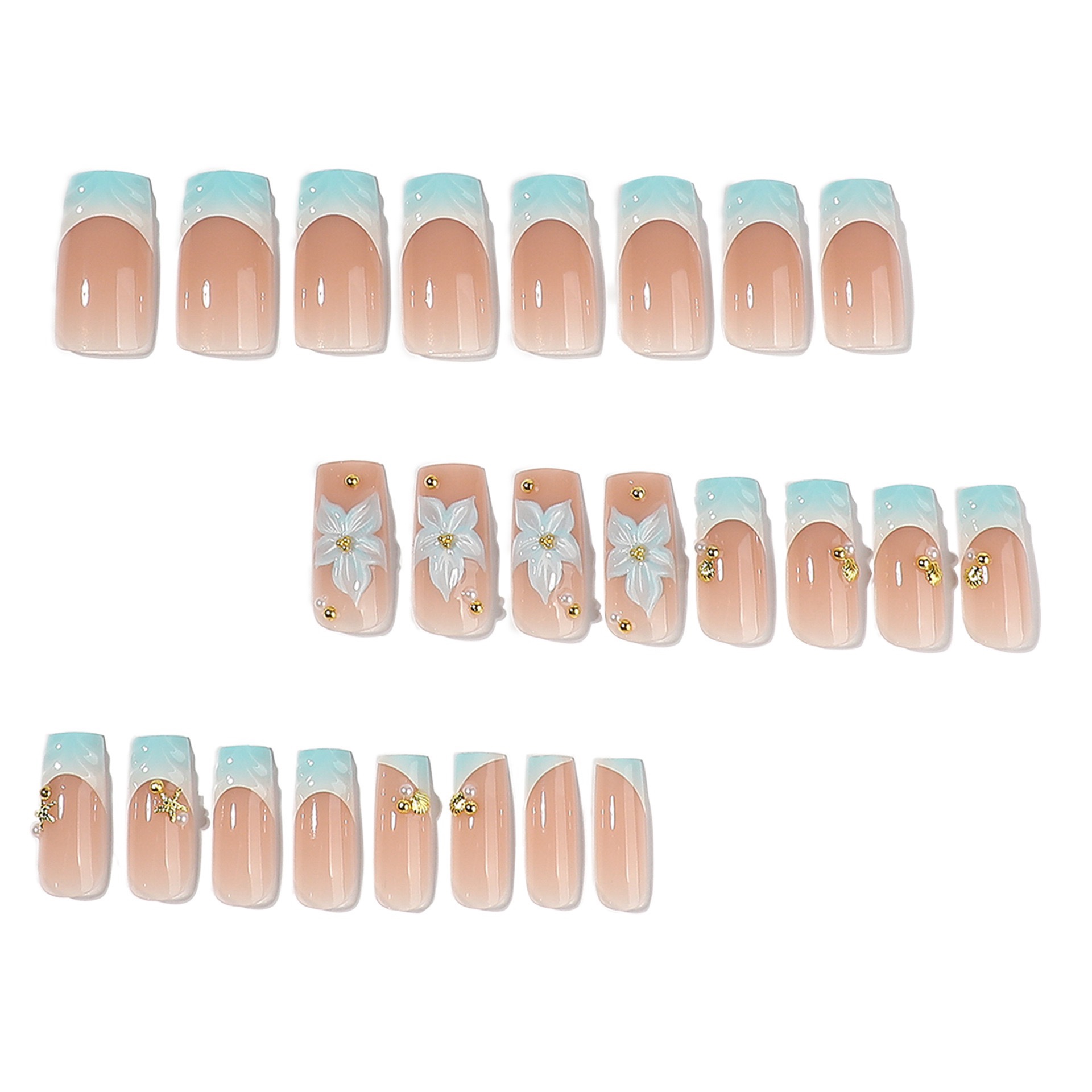 Summer Teal Medium Nails