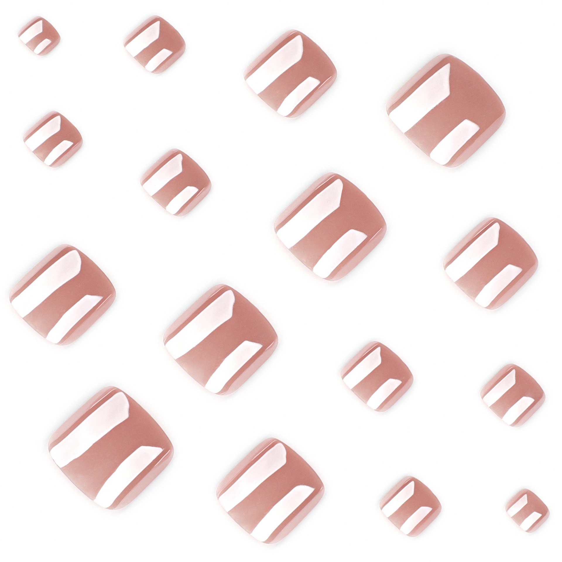 Aurora Nude Pink Toe Nails