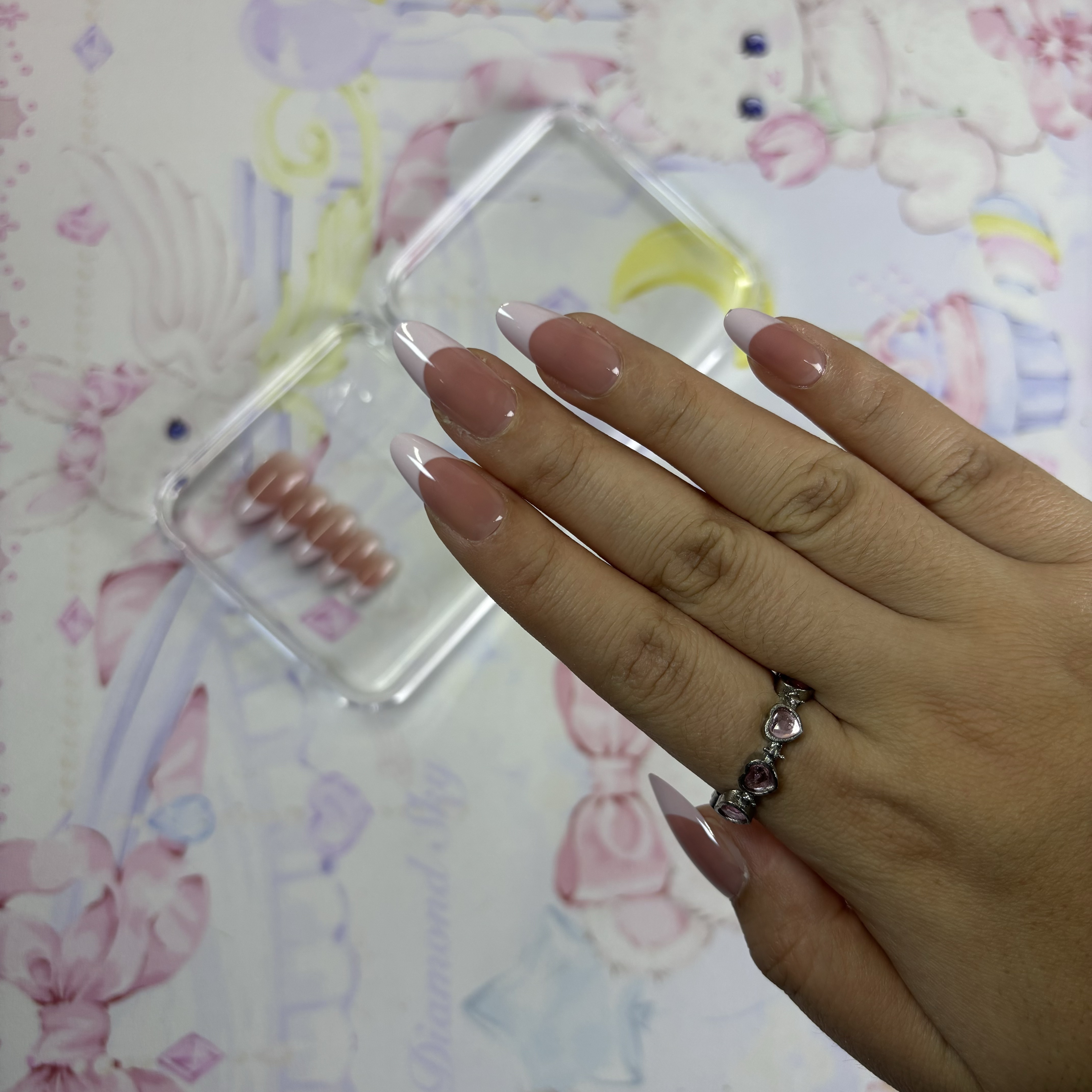 Classic French Tips Medium Nails