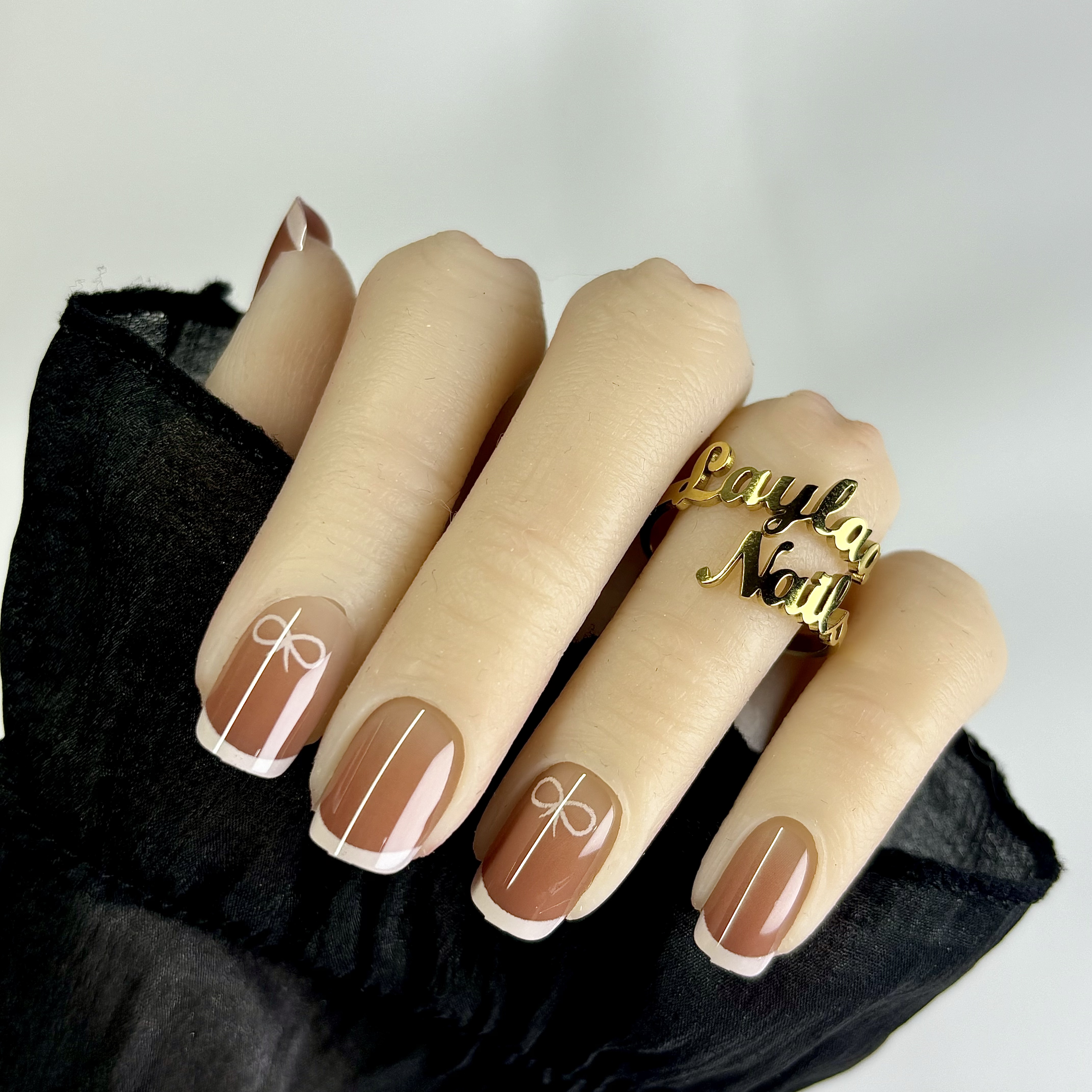 Pink French Tips Short Nails