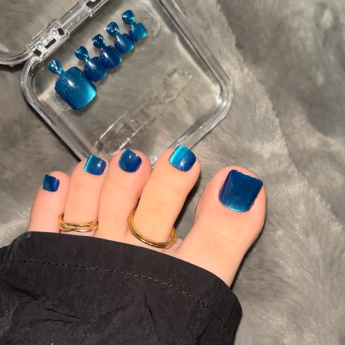 Starry Sky Cat EyesPress On Toenails