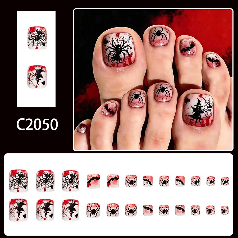Halloween Spider Toe Nails