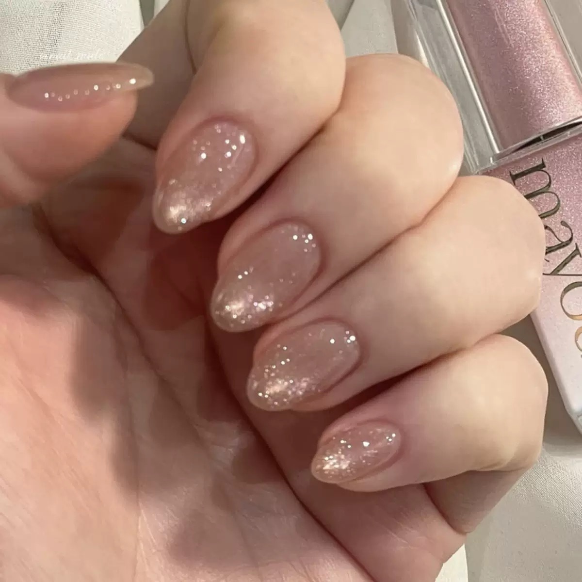 Nude Cat Eyes Medium Nails