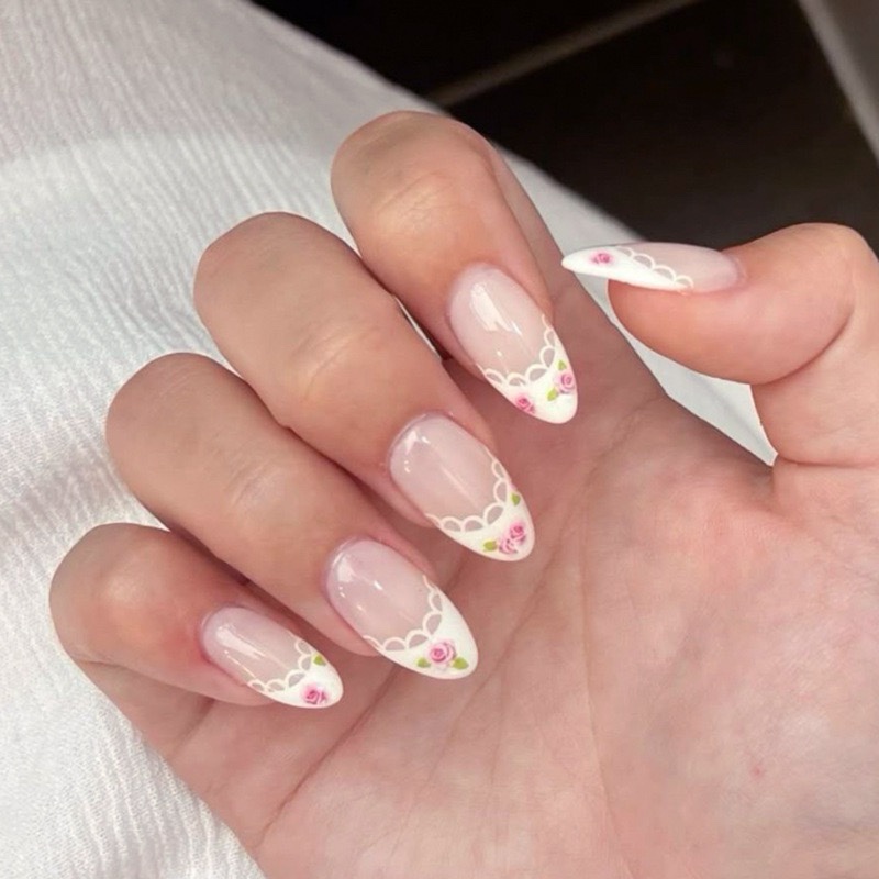 Rose Dresses Medium Nails