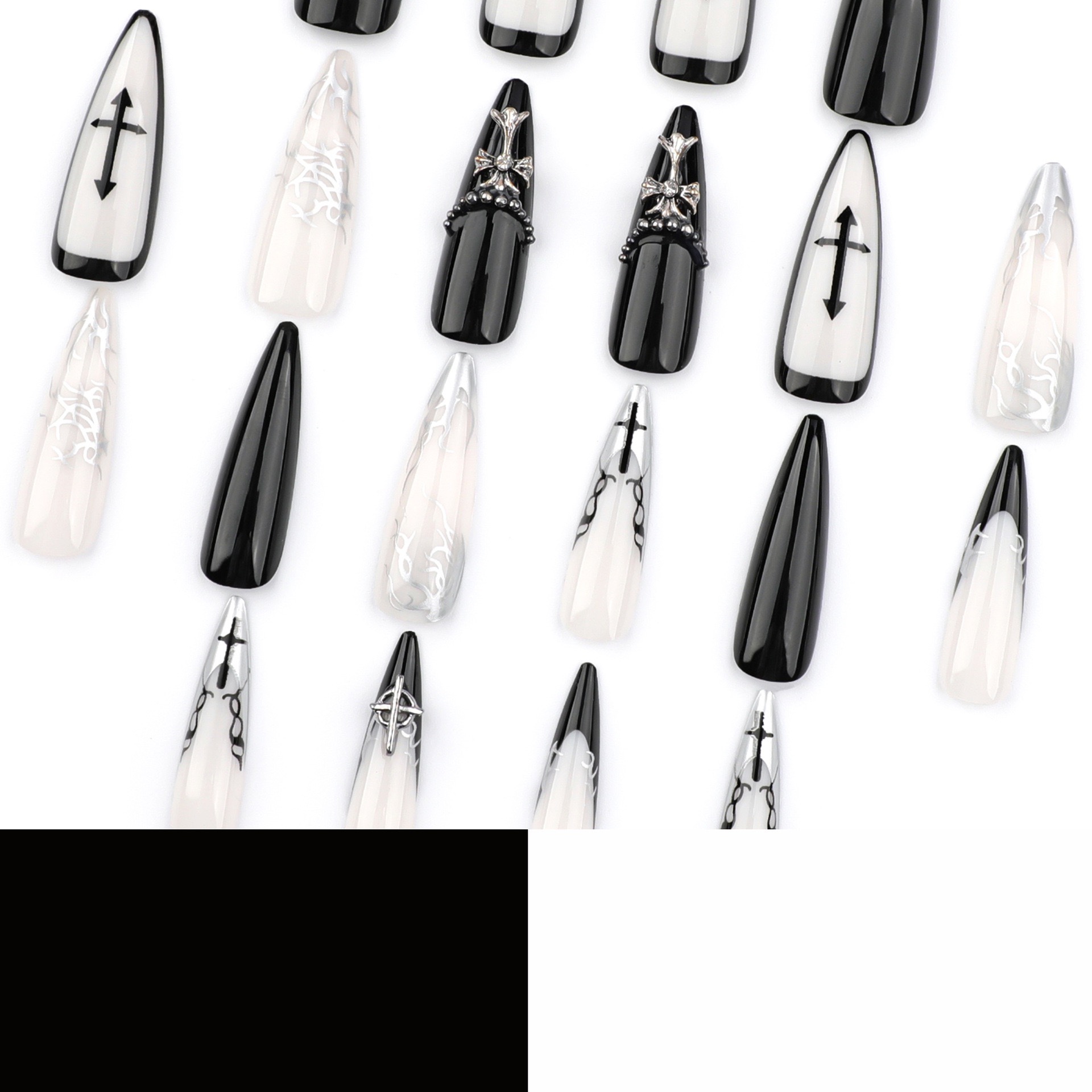Gothic Cross Long Nails
