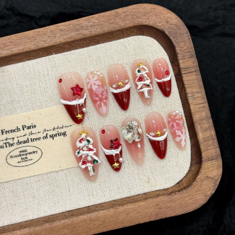 3D Christmas Handmade Nails
