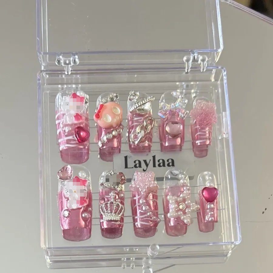 Y2K Pink Handmade Nails