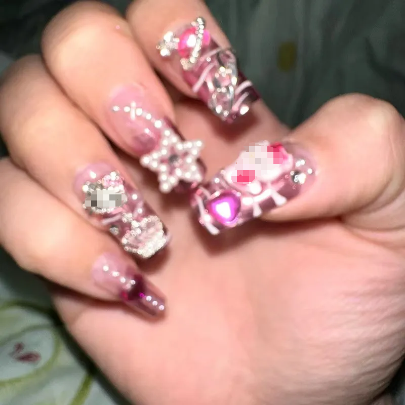 Y2K Pink Handmade Nails