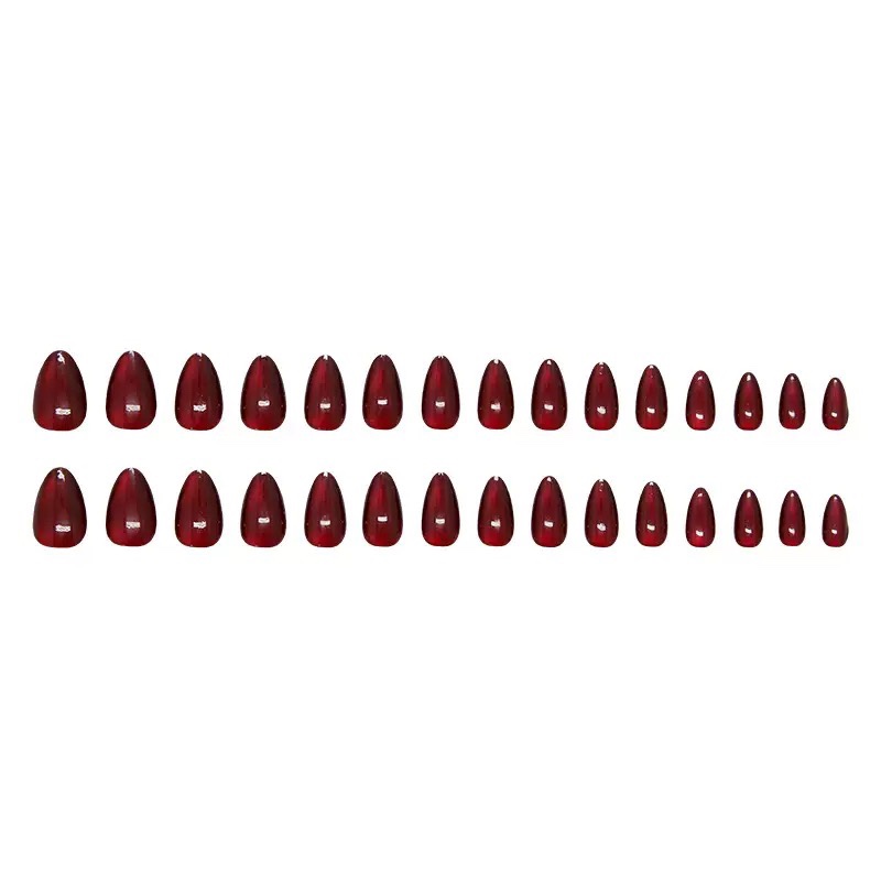 Wine Red Cat Eyes Medium  Nails