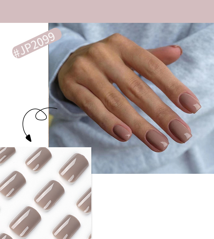 Pure color Medium Nails