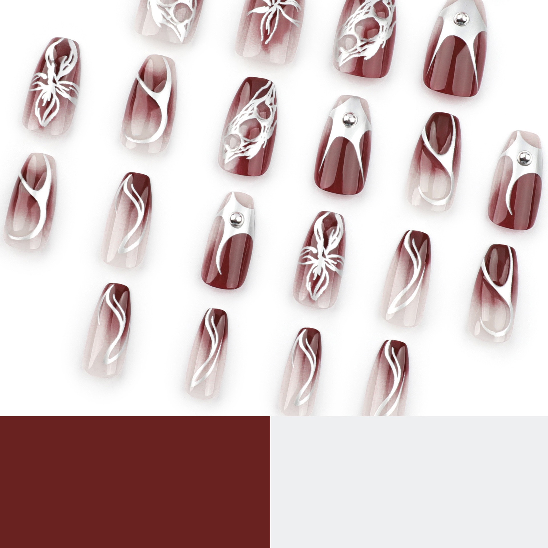 Liquid Metal Medium Nails