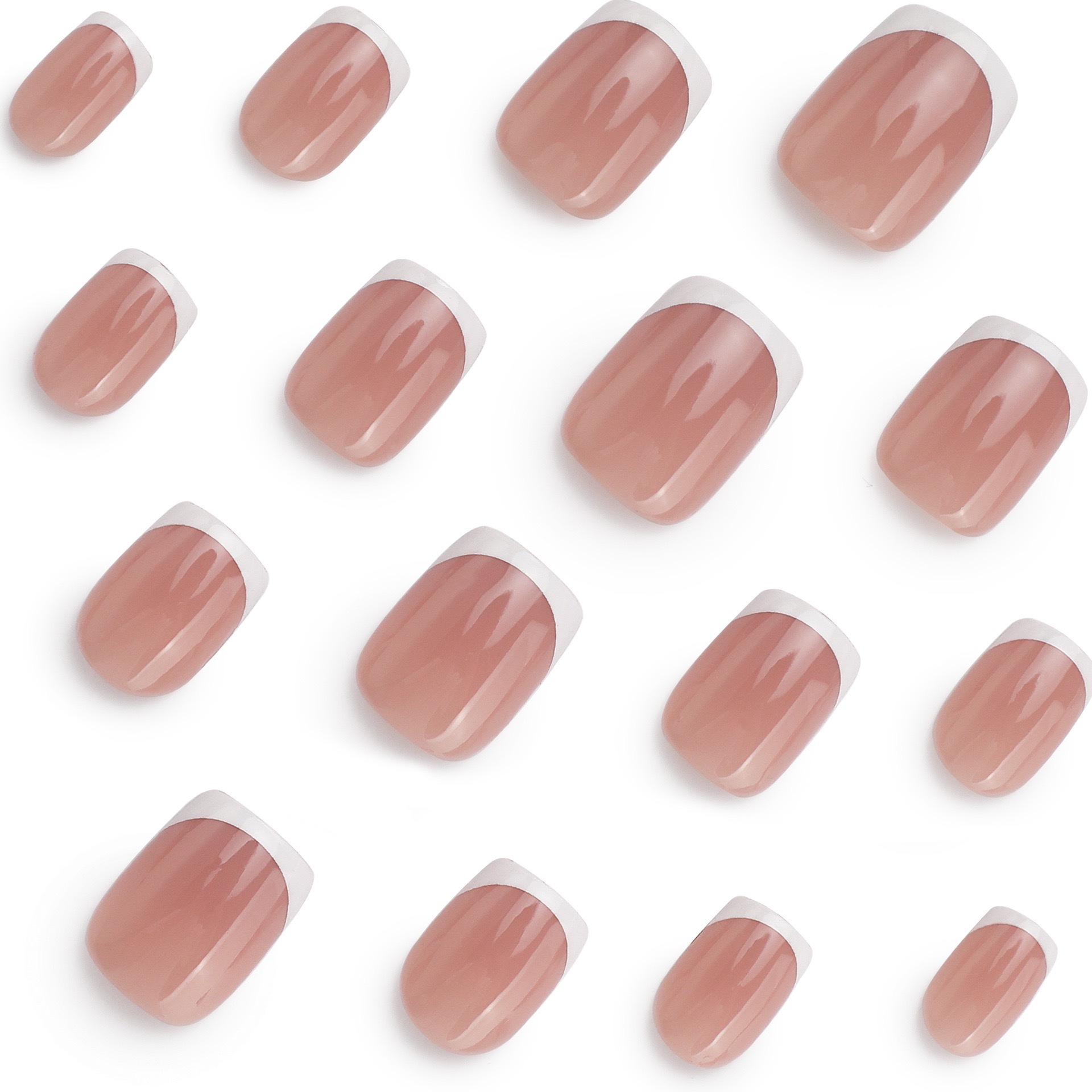 Nude Classic French Short Nails