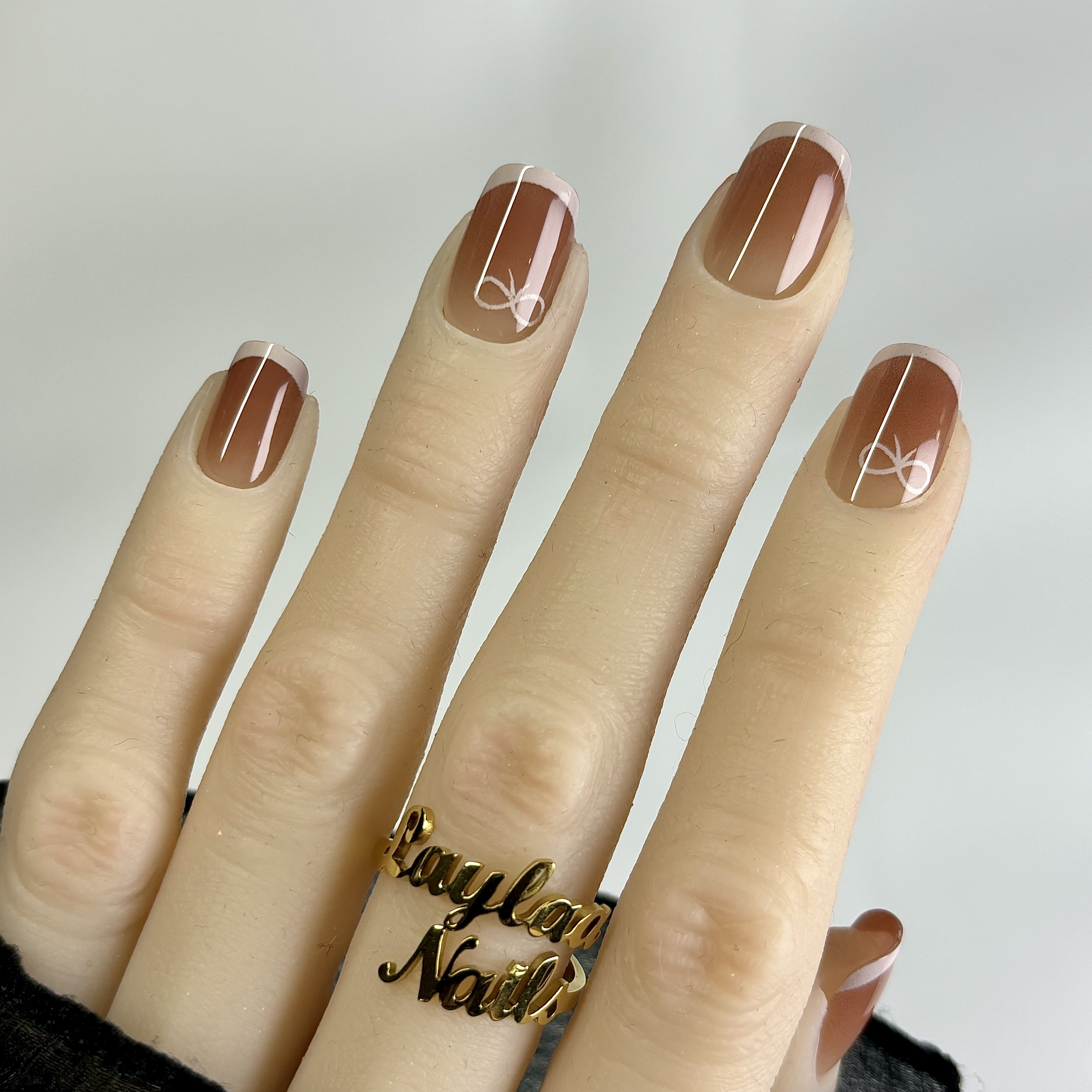 Pink French Tips Short Nails