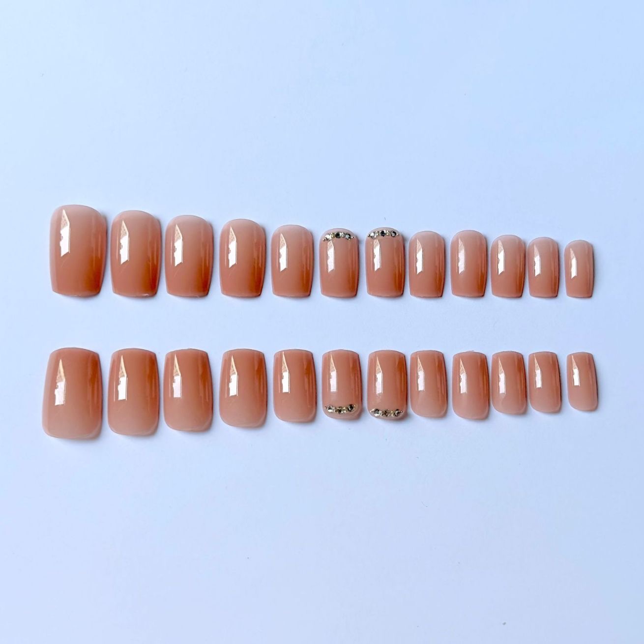 Nude Diamond Medium Nails