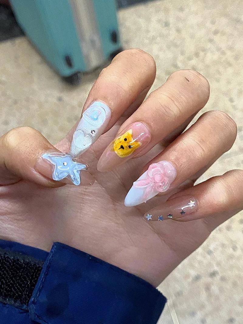 3D Cutest ballet Handmade Nails