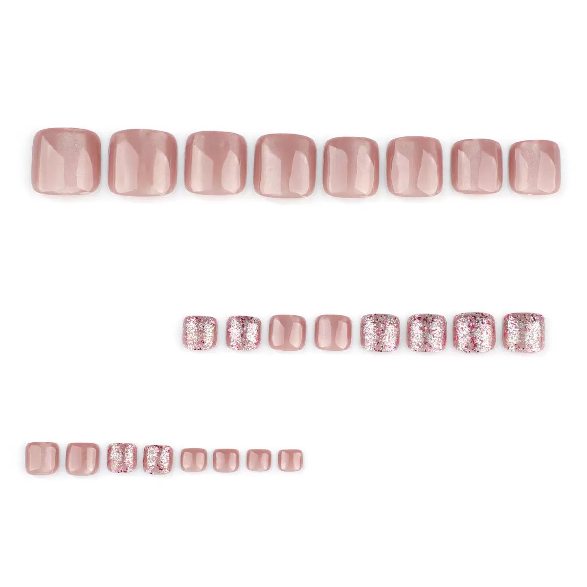 Glitter Pink Toe Nails
