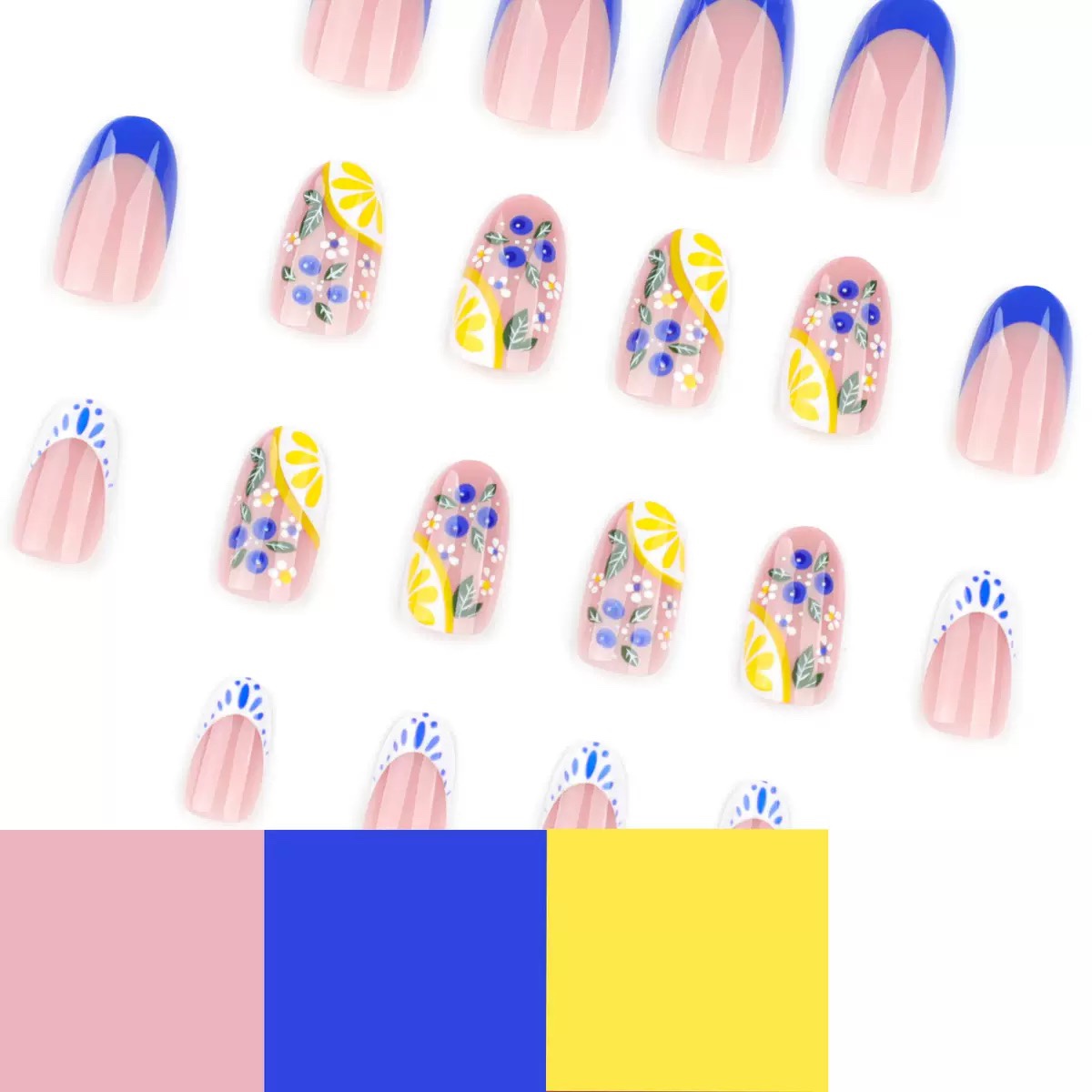 Blue Lemon Juice Short Nails
