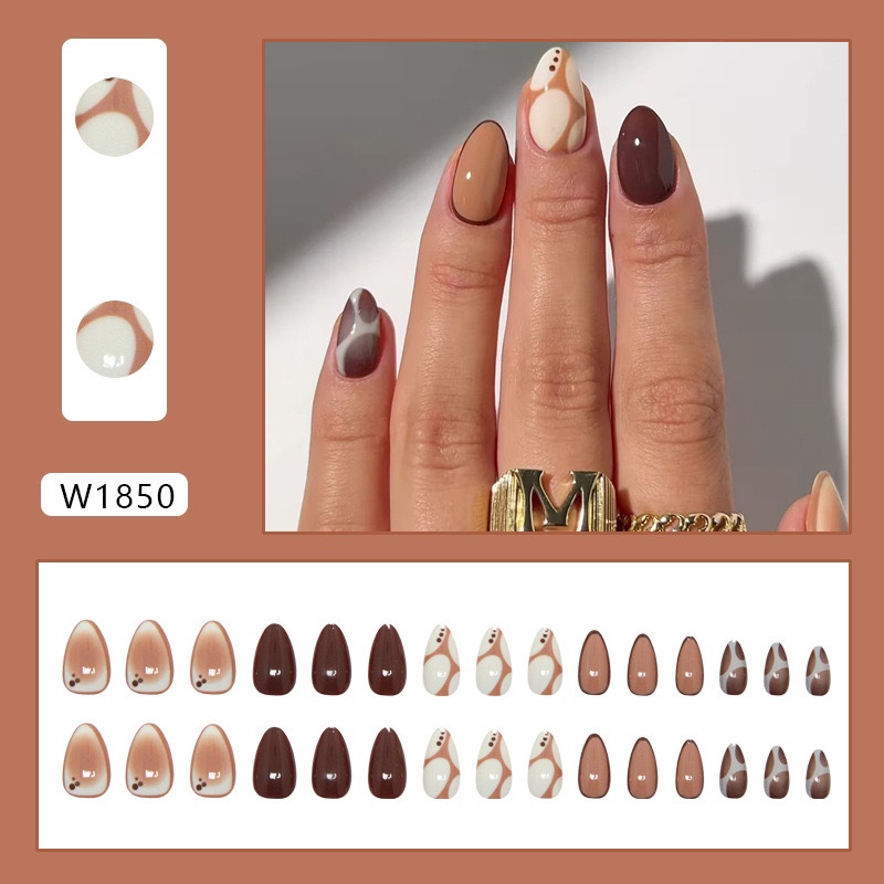 Alien  Brown Medium Nails