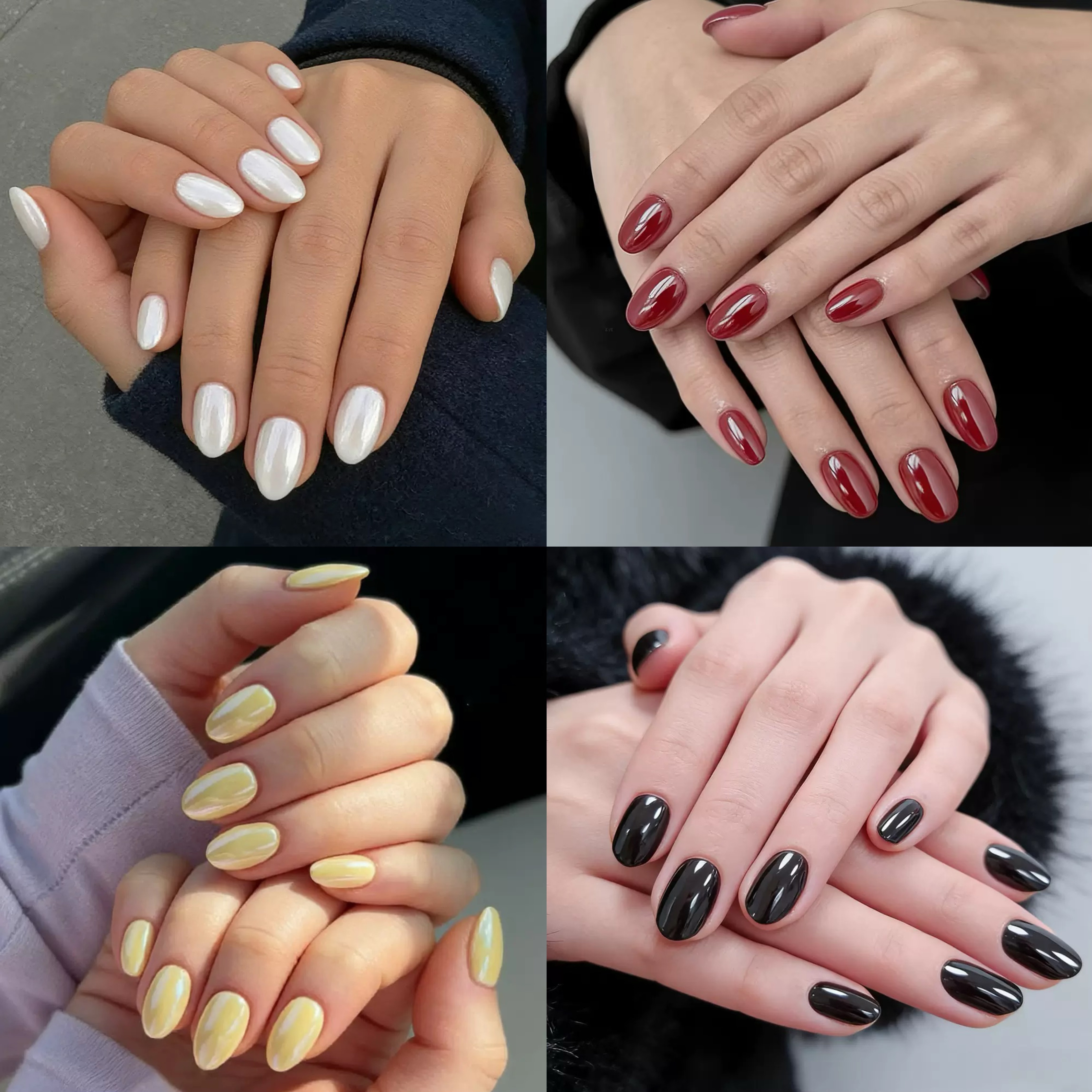 Chrome Almond Short Nails