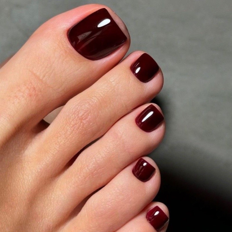 Dark Wine Toe Nails