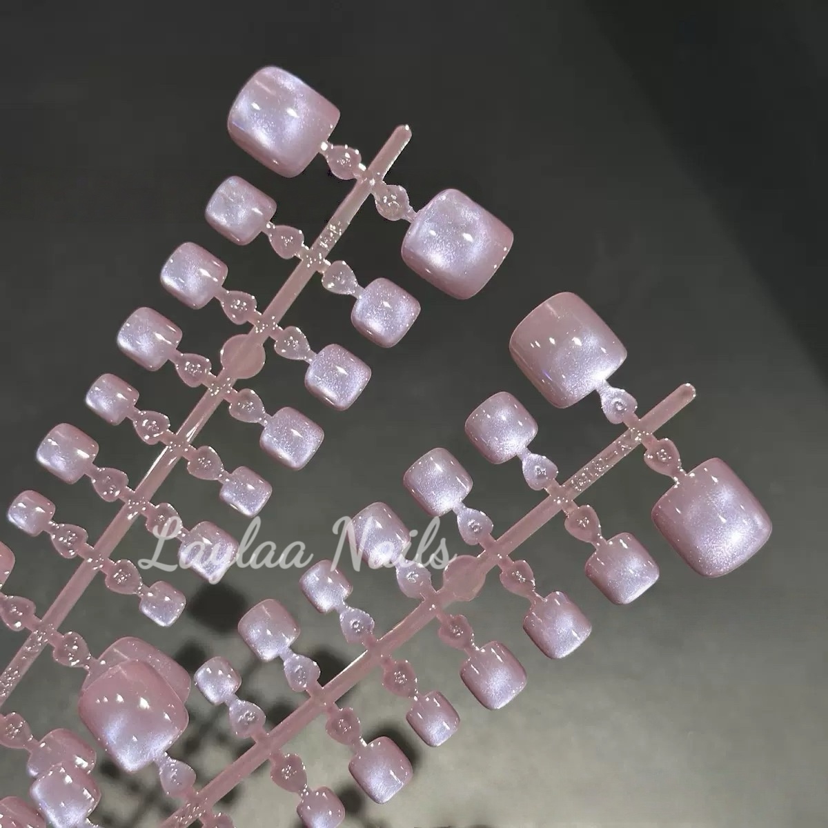 Lavender Cat Eyes Toenails 42pcs