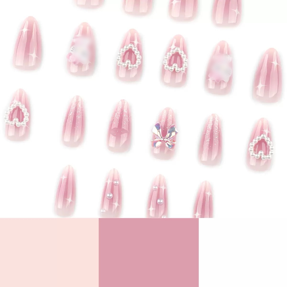 Pink Cute Cat Medium Nails