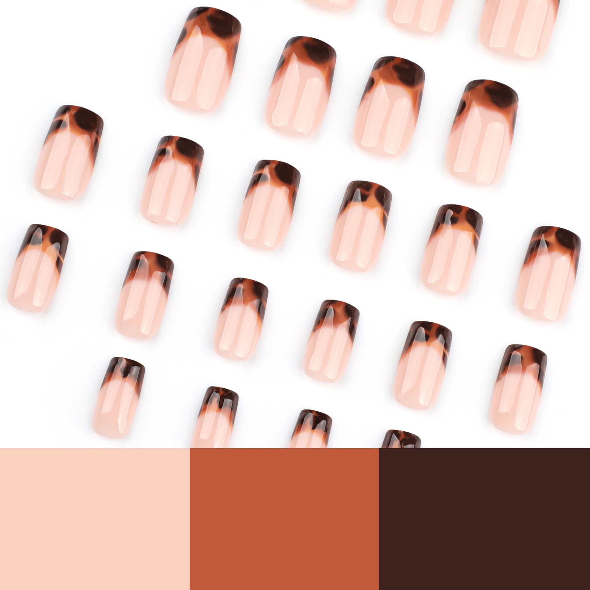 Leopard print French Tips Medium Nails